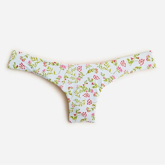 J. Crew Curved Waist Cheeky Bikini Bottom In Cloud Meadow Floral Size Medium NWT - Picture 3 of 8